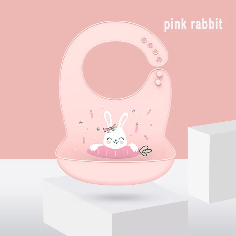 bavoir lapin rose