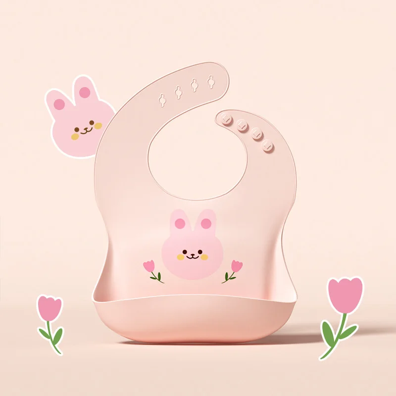 bavoir lapin rose bébé