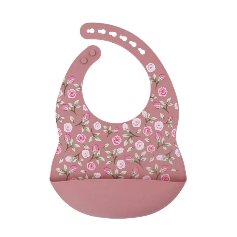 bavoir floral rose pour bébé