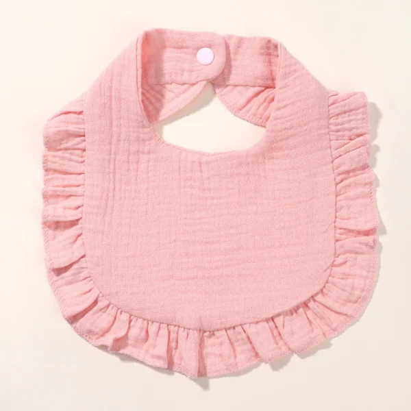 bavoir rose bébé tricot